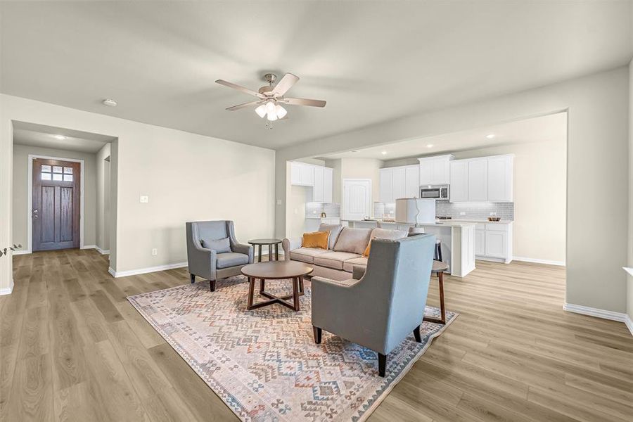 Furnished interior view inside a new home in Morningstar, Aledo (Image 3). Furnished interior view inside a new home in Morningstar, Aledo (Image 3).