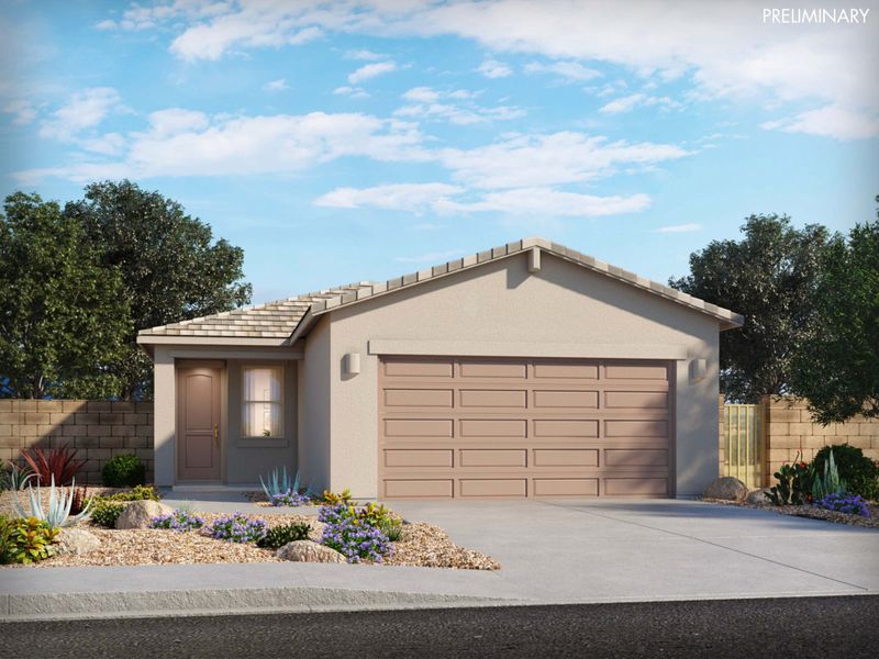 Representative exterior photo of a completed home built from the Carnival by Meritage Homes in Valencia Crossing, Tucson, AZ (Image 13).