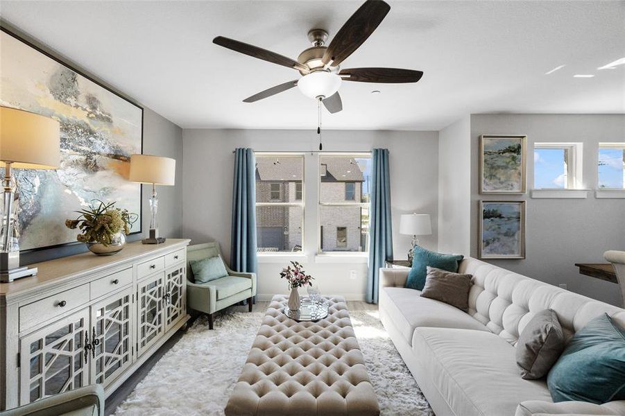 Living room with ceiling fan