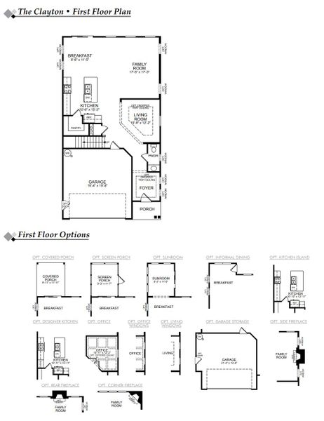 2D floor plan layout for the Clayton by Eastwood Homes in Ashton Lakes, Lexington, SC (Image 3).