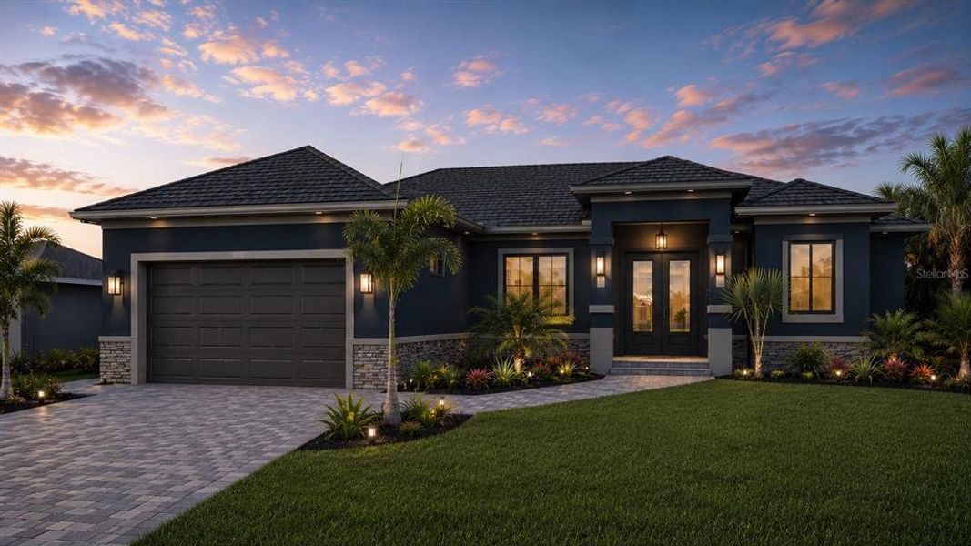 Front exterior of a new home in , Rotonda West, FL, highlighting curb appeal (Image 1). Front exterior of a new home in , Rotonda West, FL, highlighting curb appeal (Image 1).