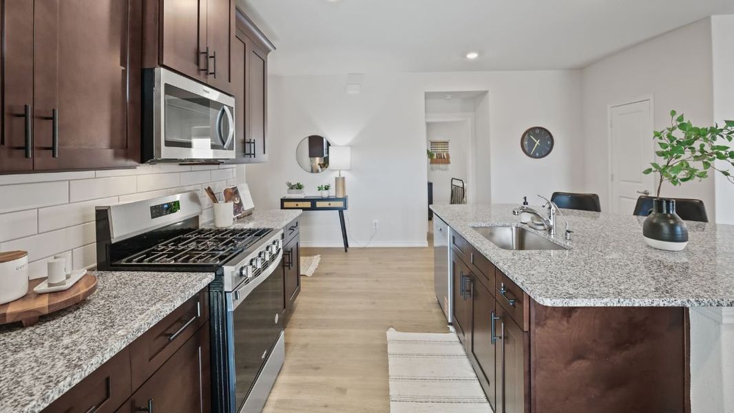 Furnished interior view inside a new home in Prairie Oaks, Oak Point (Image 10).