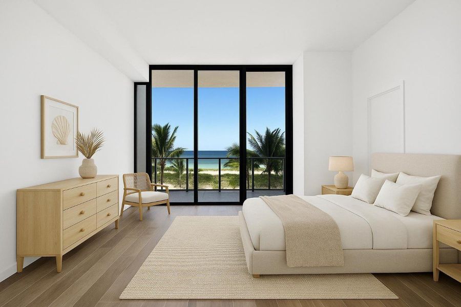 Virtually staged bedroom