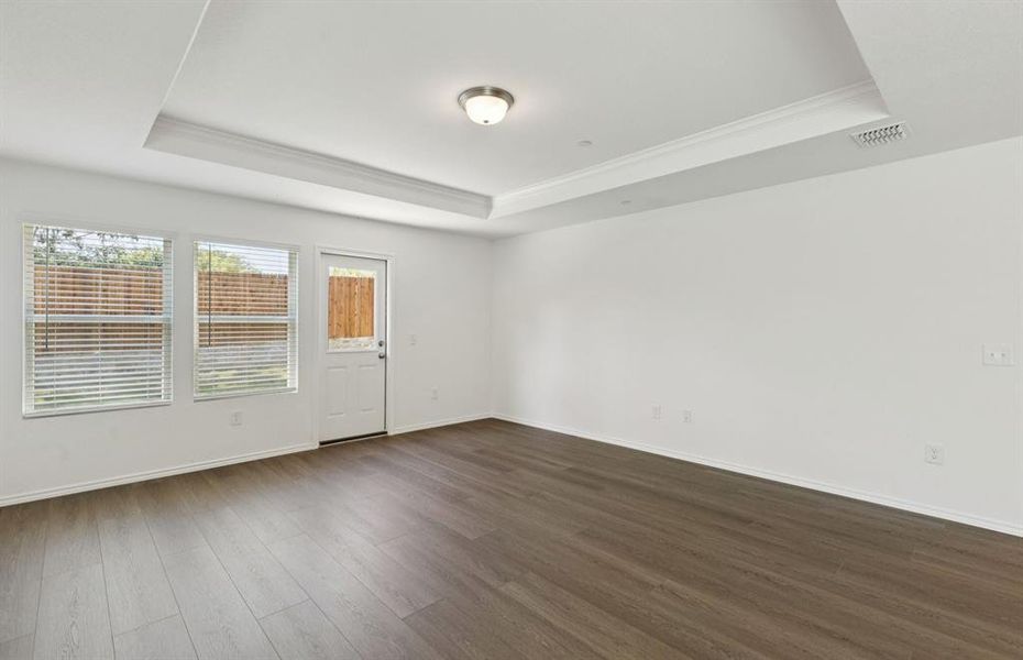 Spacious gathering room with large windows Spacious gathering room with large windows