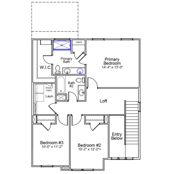 2D floor plan layout of this home in Renaissance at White Oak, Garner, NC (Image 3).
