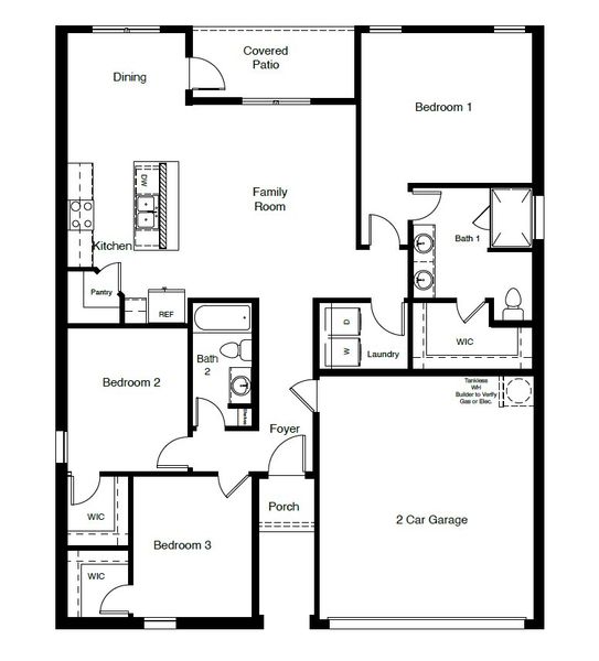 2D floor plan layout of this home in Saratoga, Granbury, TX (Image 4).