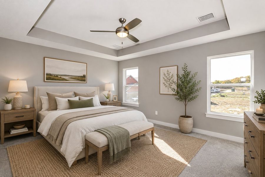 Representative furnished interior of a home built from the Larkspur by Perfection Builders in Heritage Commons, Andover (Image 4).