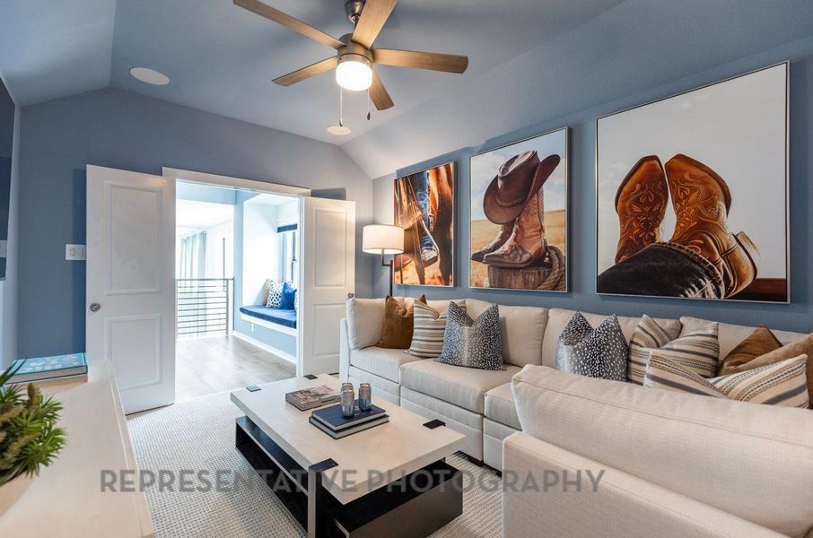 Furnished interior in a model home at Riceland: 42ft. lots in Mont Belvieu (Image 14).