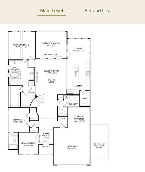 2D floor plan layout of this home in Wolf Ranch South Fork, Georgetown, TX (Image 3). 2D floor plan layout of this home in Wolf Ranch South Fork, Georgetown, TX (Image 3).