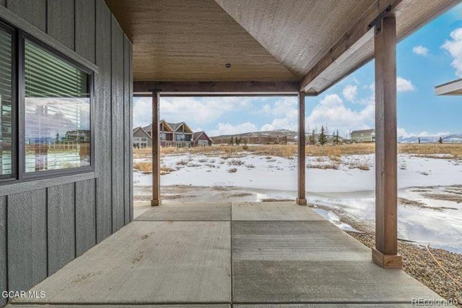 Exterior details and patio area of a home in , Granby (Image 27).