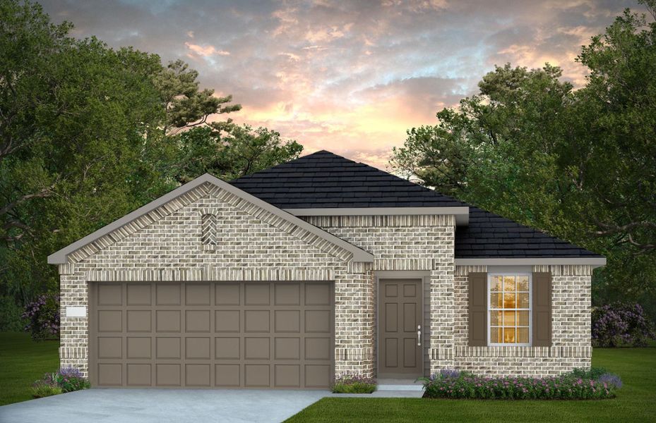 Representative exterior photo of a completed home built from the Independence by Centex in Pinara Pines, Conroe, TX (Image 12). Representative exterior photo of a completed home built from the Independence by Centex in Pinara Pines, Conroe, TX (Image 12).