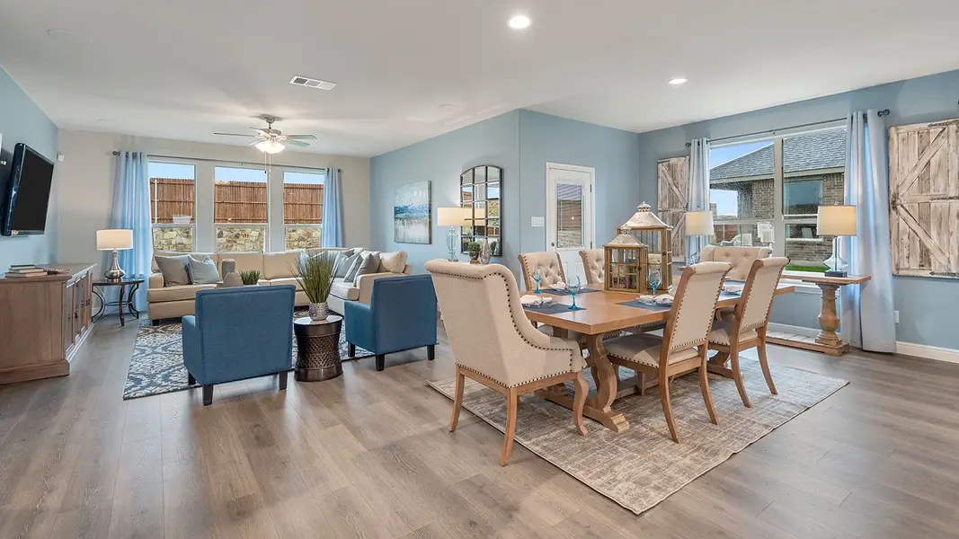 Furnished interior view inside a new home in Bluestem, Rhome (Image 12). Furnished interior view inside a new home in Bluestem, Rhome (Image 12).