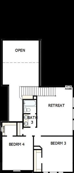 2D floor plan layout of this home in Painted Tree - Classic Series, McKinney, TX (Image 3).
