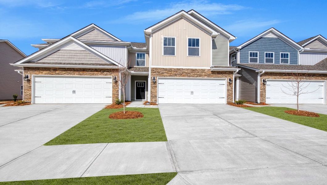 Front exterior of a new home in Pleasant Grove, Weaverville, NC, highlighting curb appeal (Image 1). Front exterior of a new home in Pleasant Grove, Weaverville, NC, highlighting curb appeal (Image 1).