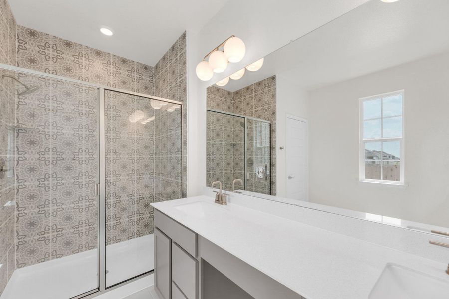 Furnished interior view inside a new home in Salerno - Classic Collection, Round Rock (Image 12). Furnished interior view inside a new home in Salerno - Classic Collection, Round Rock (Image 12).