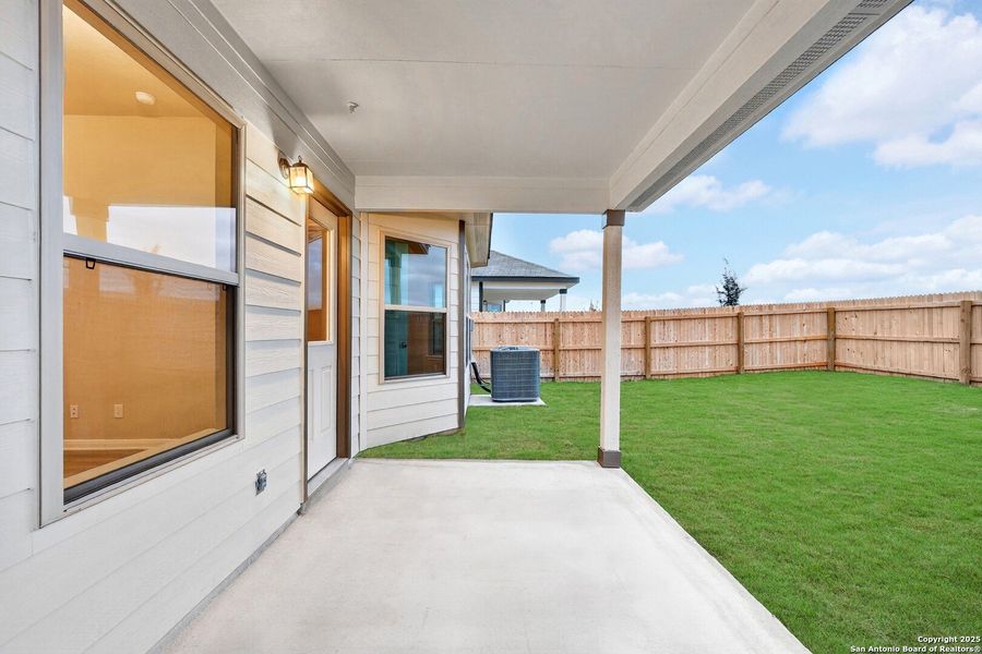 Exterior details and patio area of a home in Park Place, New Braunfels (Image 22).