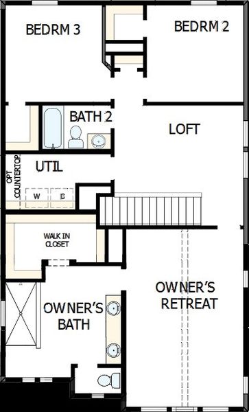 2D floor plan layout of this home in Double Creek Crossing – Craftsman Series, Round Rock, TX (Image 3).