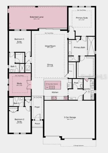 2D floor plan layout of this home in Esplanade at Coasterra, Palmetto, FL (Image 2). 2D floor plan layout of this home in Esplanade at Coasterra, Palmetto, FL (Image 2).