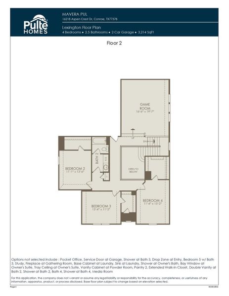 2D floor plan layout of this home in Mavera, Conroe, TX (Image 5). 2D floor plan layout of this home in Mavera, Conroe, TX (Image 5).
