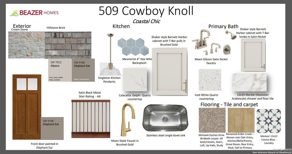 Sample of building materials used in homes in Saddle Creek Ranch, Cibolo (Image 4).