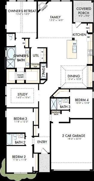 2D floor plan layout of this home in ARTAVIA - Enclave Collection, Conroe, TX (Image 2). 2D floor plan layout of this home in ARTAVIA - Enclave Collection, Conroe, TX (Image 2).