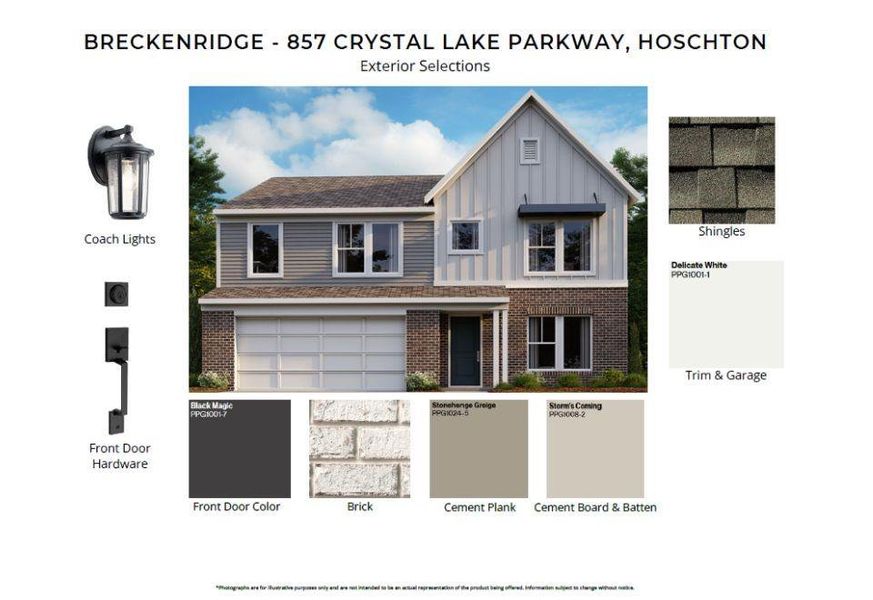 Sample of building materials used in homes in Twin Lakes, Hoschton (Image 1).