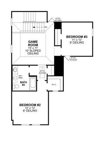 2D floor plan layout of this home in Woodstone, Providence Village, TX (Image 3).