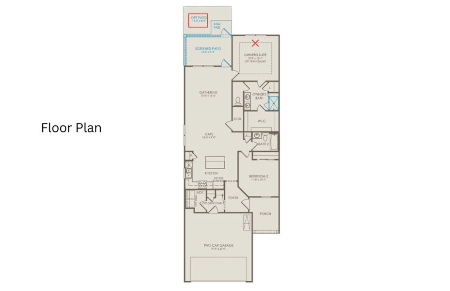 2D floor plan layout of this home in Carolina Overlook, Clayton, NC (Image 5).