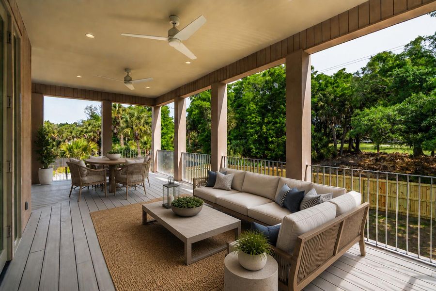 Exterior details and patio area of a home in , Edisto Island (Image 31).