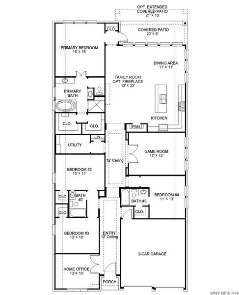 2D floor plan layout of this home in Cibolo Valley Heights, Cibolo, TX (Image 3).