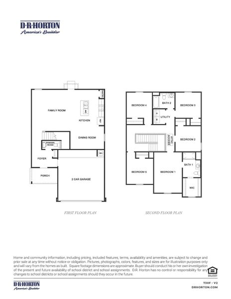 2D floor plan layout for the Franklin by D.R. Horton in Legacy Village, Houston, TX (Image 3).