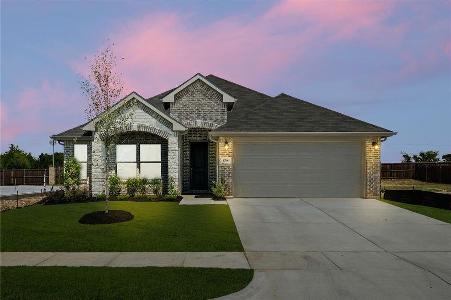 Front exterior of a new home in Chisholm Hills, Cleburne, TX, highlighting curb appeal (Image 2).