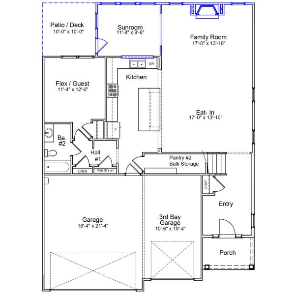 2D floor plan layout of this home in Hanes Lake, Winston-Salem, NC (Image 4).