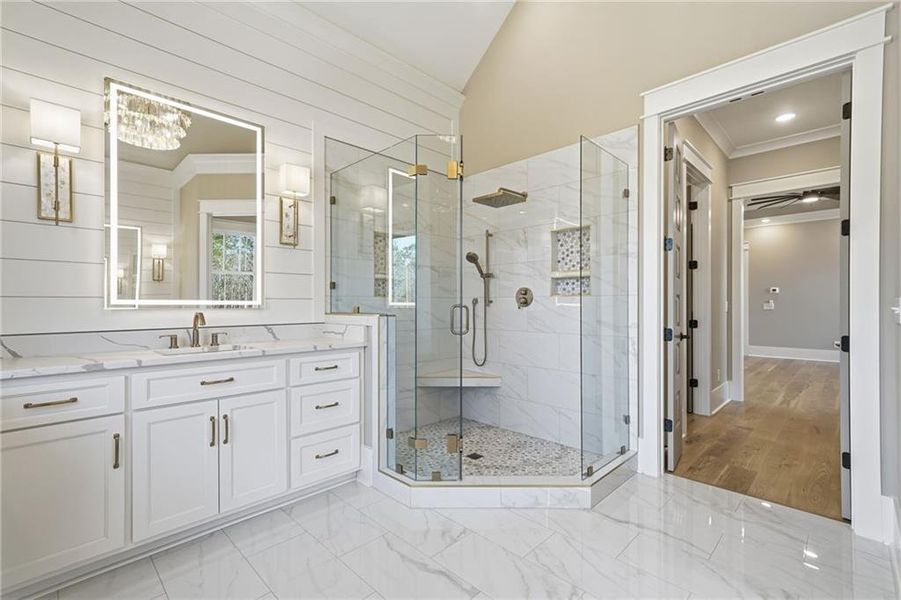 Furnished interior view inside a new home in , White (Image 18). Furnished interior view inside a new home in , White (Image 18).