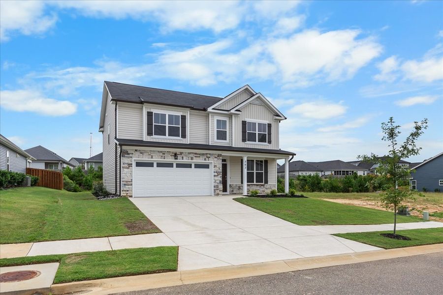 Front exterior of a new home in Windsor, North Augusta, SC, highlighting curb appeal (Image 18).