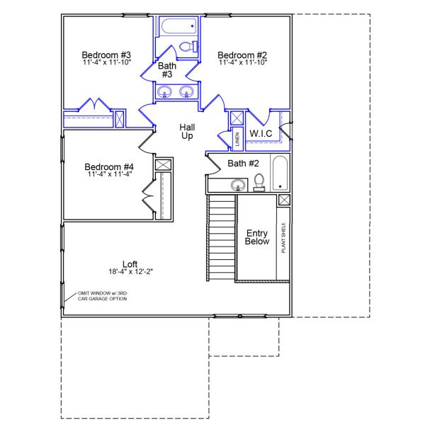 2D floor plan layout of this home in Hanes Lake, Winston-Salem, NC (Image 3).