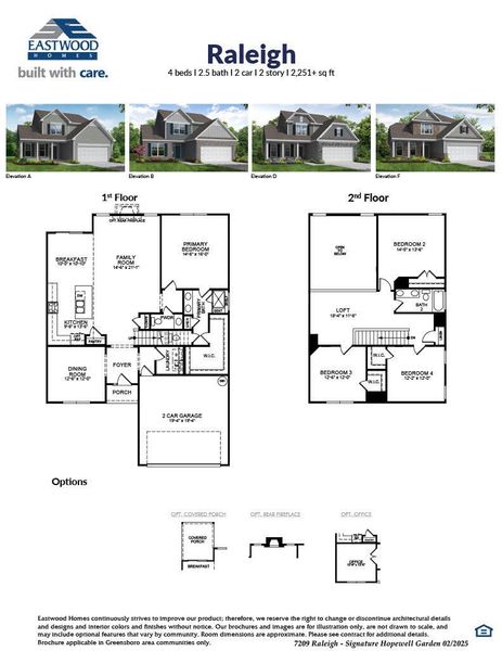 2D floor plan layout for the Raleigh by Eastwood Homes in Hopewell Garden, Winston-Salem, NC (Image 3).