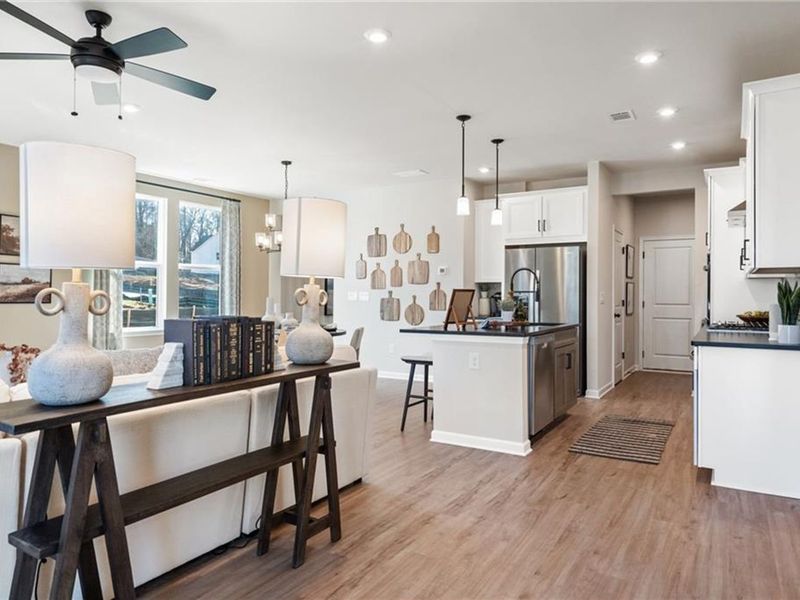 Furnished interior view inside a new home in The Village at Shallowford, Kennesaw (Image 34). Furnished interior view inside a new home in The Village at Shallowford, Kennesaw (Image 34).