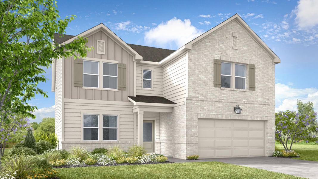 Representative exterior photo of a completed home built from the Timber by Taylor Morrison in Weatherfield, Buford, GA (Image 6).