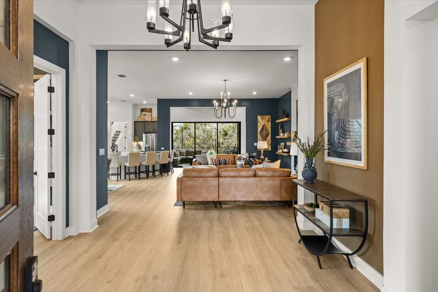 Furnished interior view inside a new home in 6 Creeks, Kyle (Image 27).