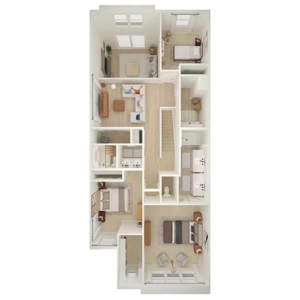 2D floor plan layout for the Sea Bright II - End Unit by K. Hovnanian® Homes in Serenity at Sonoran Foothills, Phoenix, AZ (Image 9). 2D floor plan layout for the Sea Bright II - End Unit by K. Hovnanian® Homes in Serenity at Sonoran Foothills, Phoenix, AZ (Image 9).