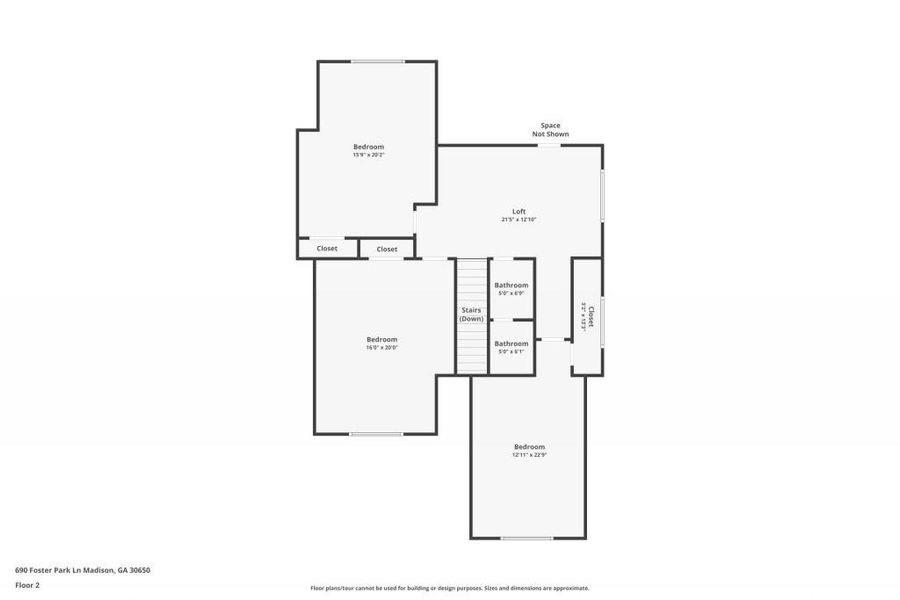 2D floor plan layout of this home in , Madison, GA (Image 3).
