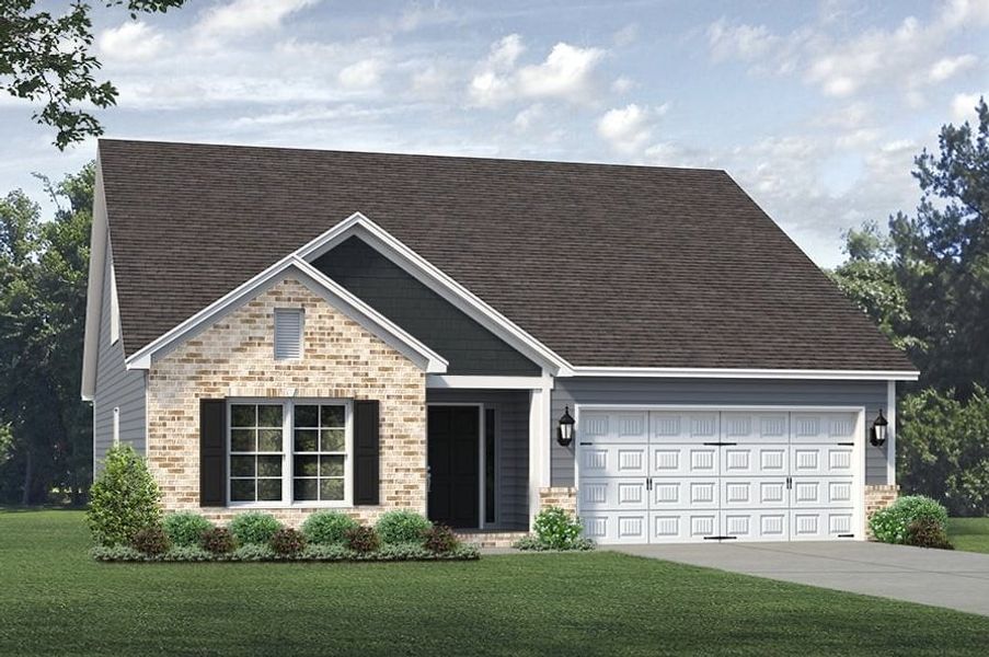 Representative exterior photo of a completed home built from the Ellerbe by Keystone Homes NC in Sullivans Reserve, Walkertown, NC (Image 28).