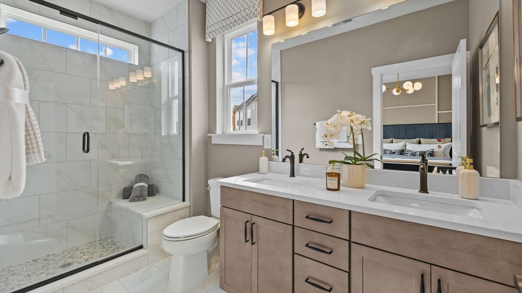 Representative furnished interior of a home built from the Landon by DRB Homes in The River District Townhomes, Charlotte (Image 14).