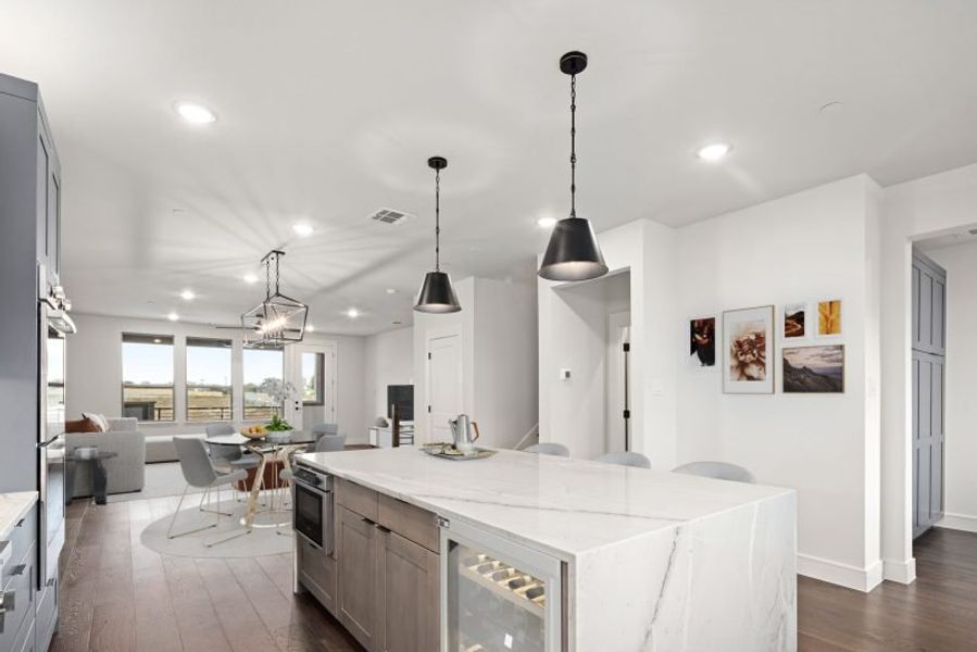 Furnished interior view inside a new home in Linkside Las Colinas, Irving (Image 7).