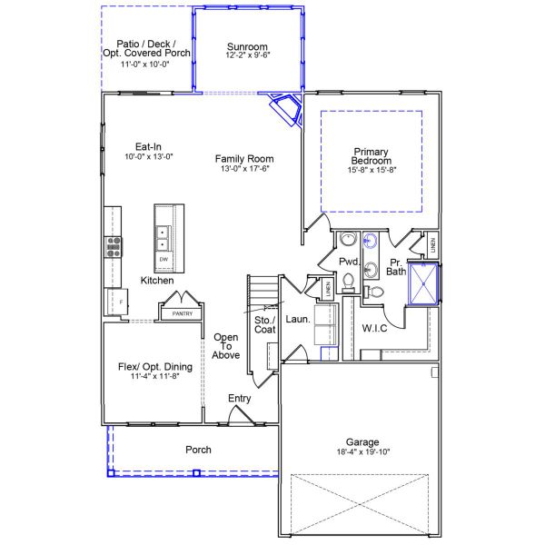 2D floor plan layout of this home in Hendrix Farms, Lexington, SC (Image 2).