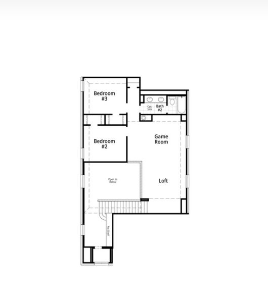 2D floor plan layout for the Ellington by Highland Homes in Grange, Katy, TX (Image 33).