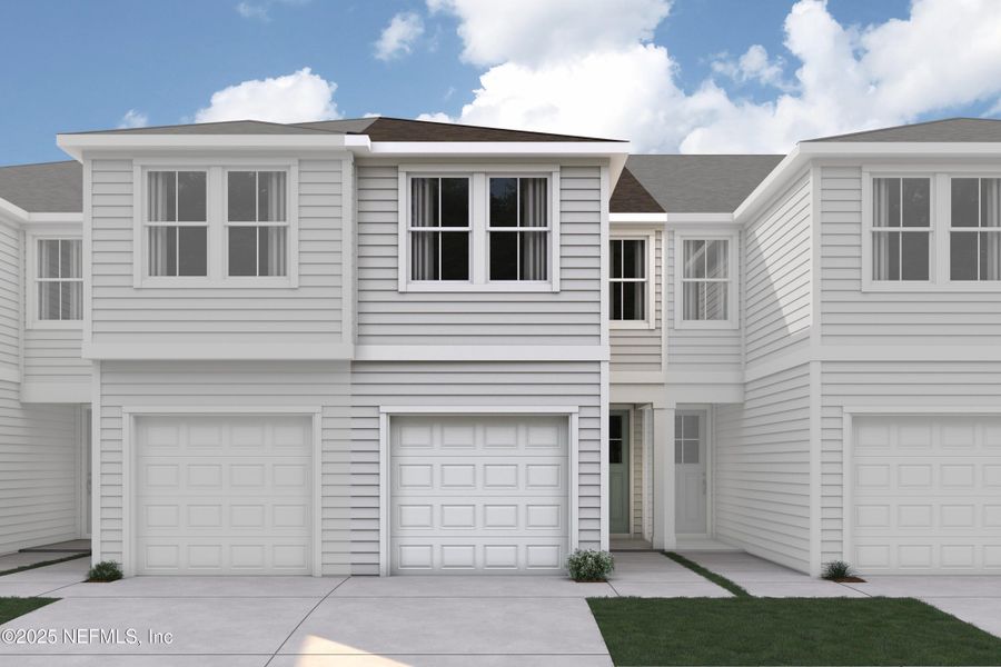 Front exterior of a new home in Egret Creek, Jacksonville, FL, highlighting curb appeal (Image 1). Front exterior of a new home in Egret Creek, Jacksonville, FL, highlighting curb appeal (Image 1).
