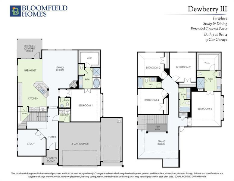2D floor plan layout of this home in Mockingbird Hills 60-65, Joshua, TX (Image 3).