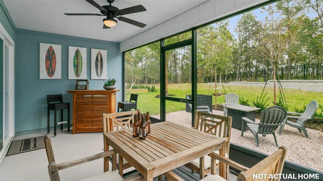 Exterior details and patio area of a home in Sawmill Branch, Palm Coast (Image 3).